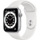 Apple Watch Series 6 A2292 (M00D3LL/A) 44mm Sport Band (Silver Aluminum, White)